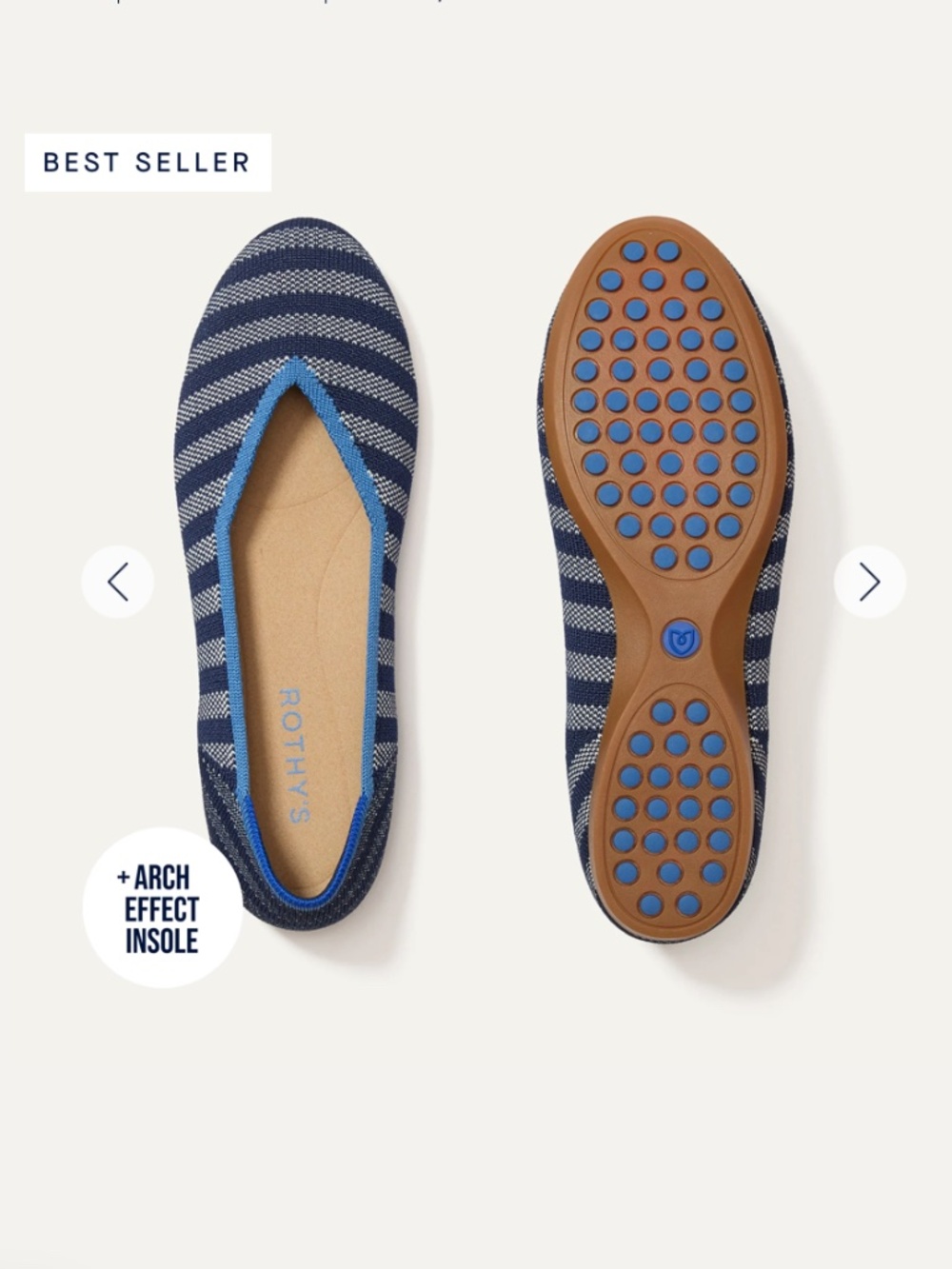 Rothy's The Daily Flat Size 8.5 NEW in Harbor Cabana Stripe